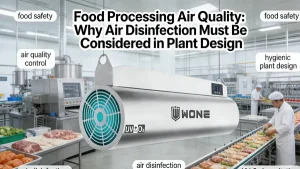 air disinfection system improving food processing air quality in packaging area
