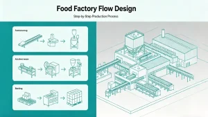 industrial cleaning equipment supporting hygienic flow design in food factory