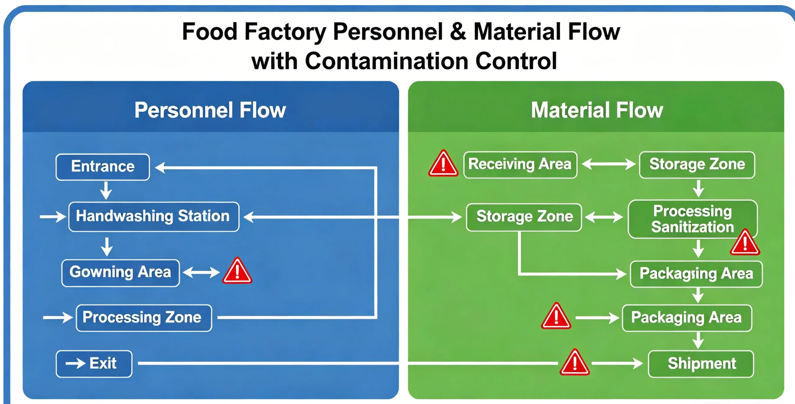 hygienic zoning in food factory low medium high care areas