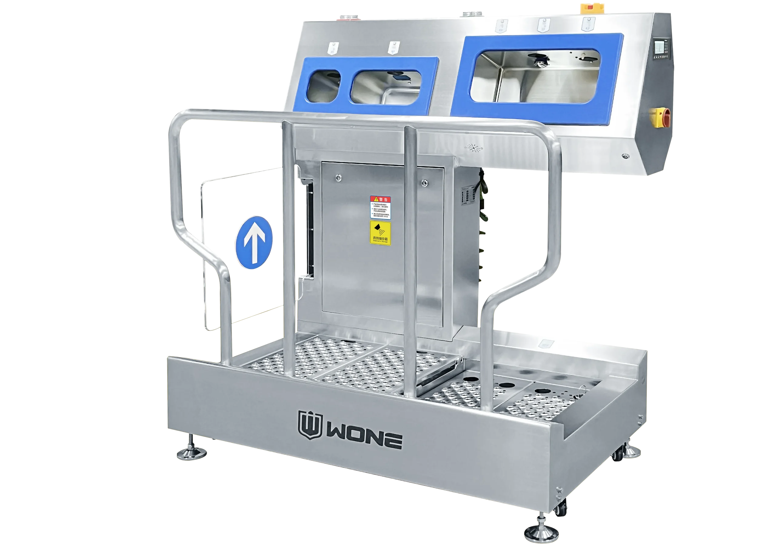 Food Processing Hygiene system with automated hand disinfection station