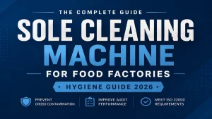 food factory hygiene station with sole cleaning machine