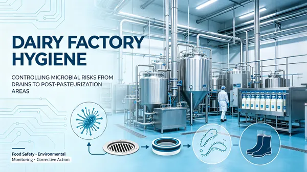 Dairy factory hygiene in a modern dairy processing facility