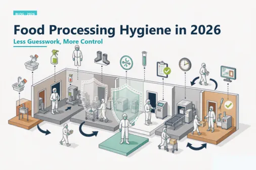Food processing hygiene and contamination control in a modern food factory