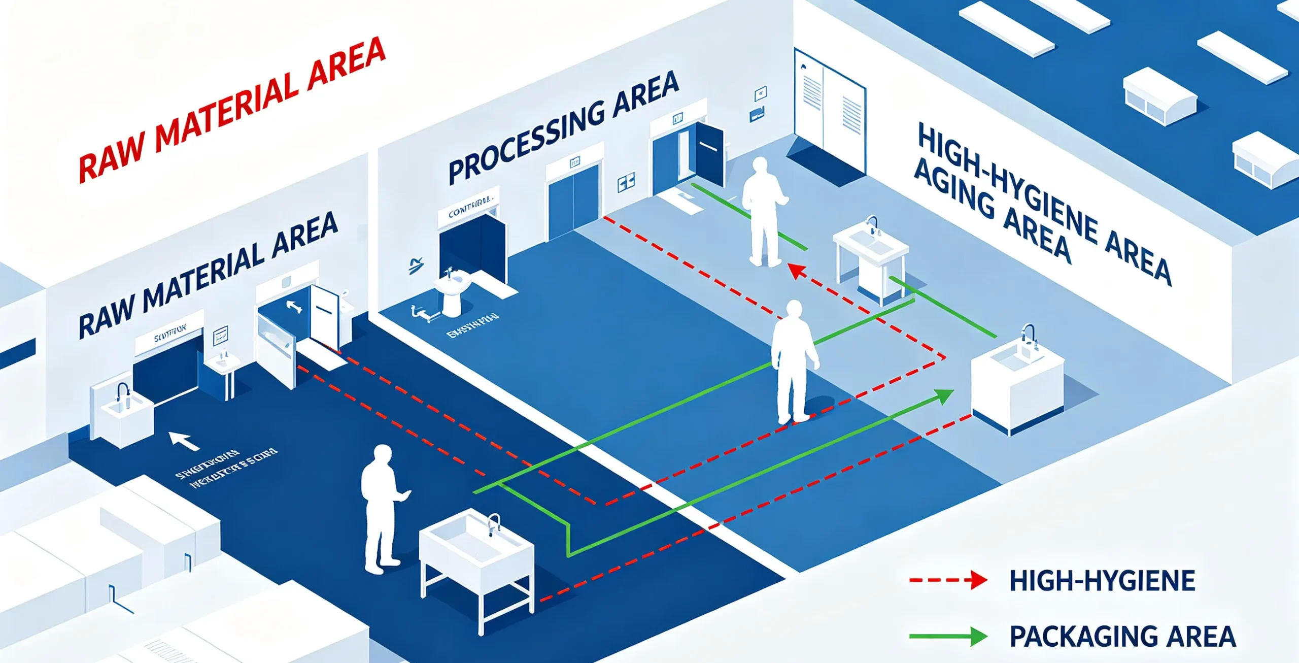 meat processing hygiene zoning and worker flow