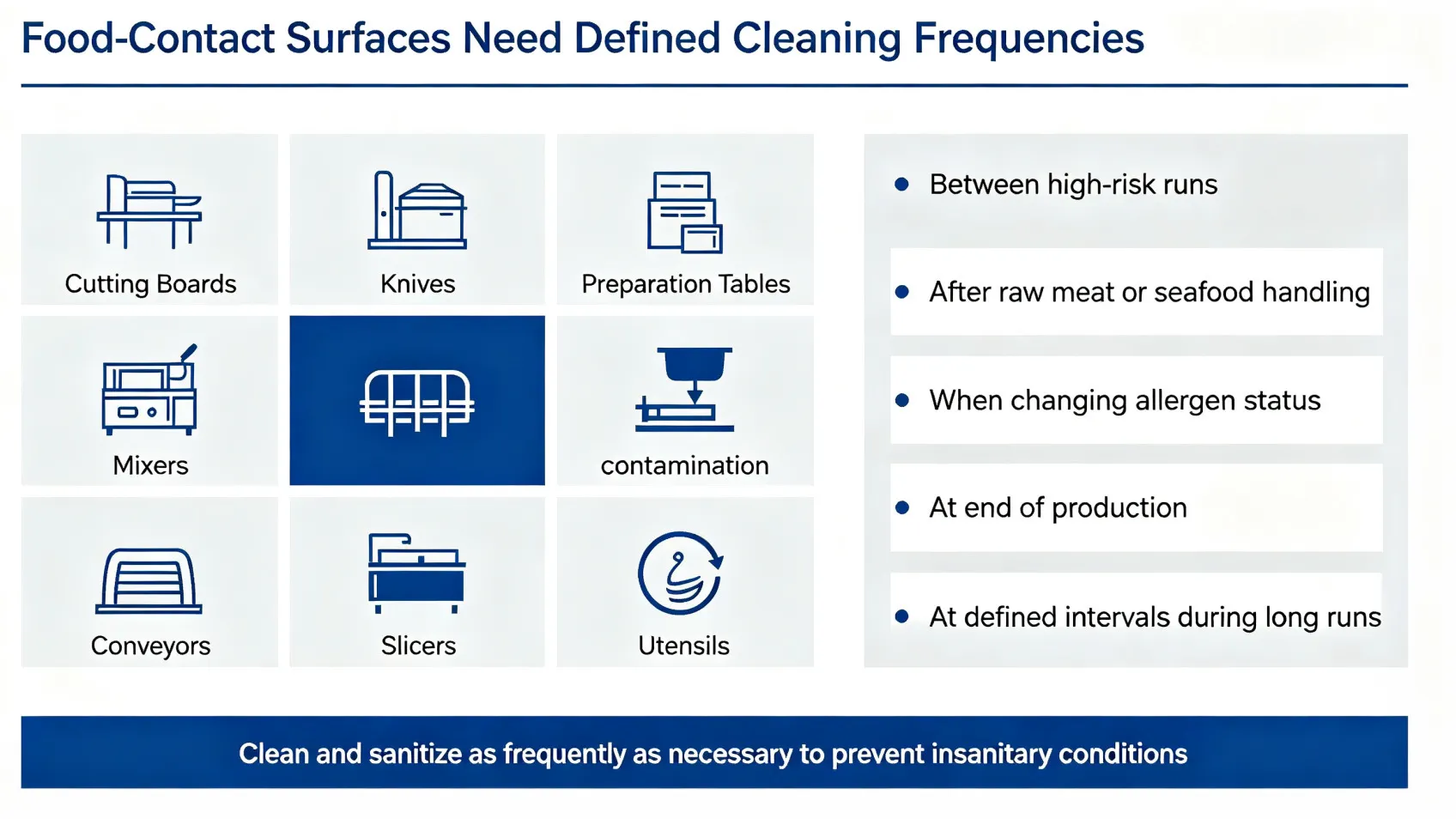Central kitchen equipment disinfection process